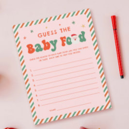 Invitación Navidades rosados Baby Shower Baby Food Game Card