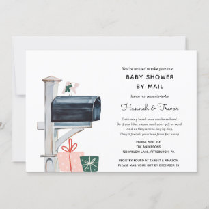 Invitación Navidades rosados Buzón Baby Shower por correo