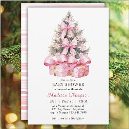 Invitación Navidades rosados dan Baby Shower