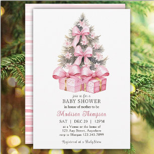 Invitación Navidades rosados dan Baby Shower