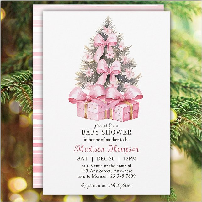 Invitación Navidades rosados dan Baby Shower (Subido por el creador)