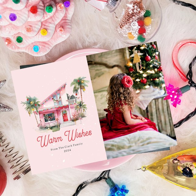 Invitación Navidades rosados de la casa moderna del siglo med (Subido por el creador)