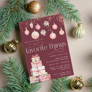 Invitación Navidades Rosados de Rubor Fiesta de Cosas Favorit