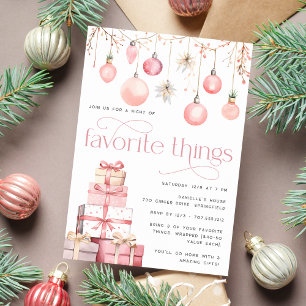 Invitación Navidades Rosados de Rubor Fiesta de Cosas Favorit