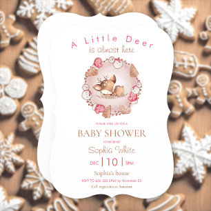 Invitación Navidades rosados de venado durmientes Baby Shower