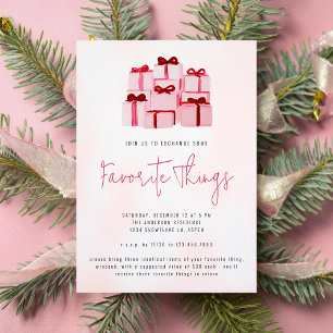 Invitación Navidades rosados festejan Fiesta de cosas favorit