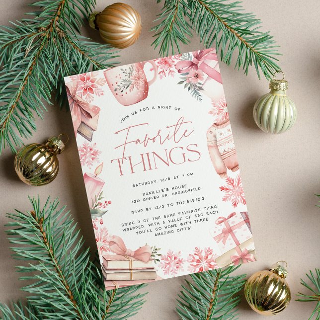 Invitación Navidades rosados | Fiesta de cosas favoritas de v (Subido por el creador)