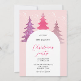 Invitación Navidades rosados Purpurinas artísticos