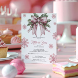 Invitación Navidades rosados románticos duchas de novias