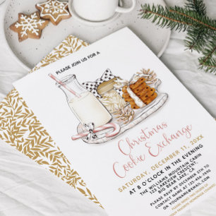 Invitación Navidades rosados y de oro modernos Fiesta de inte