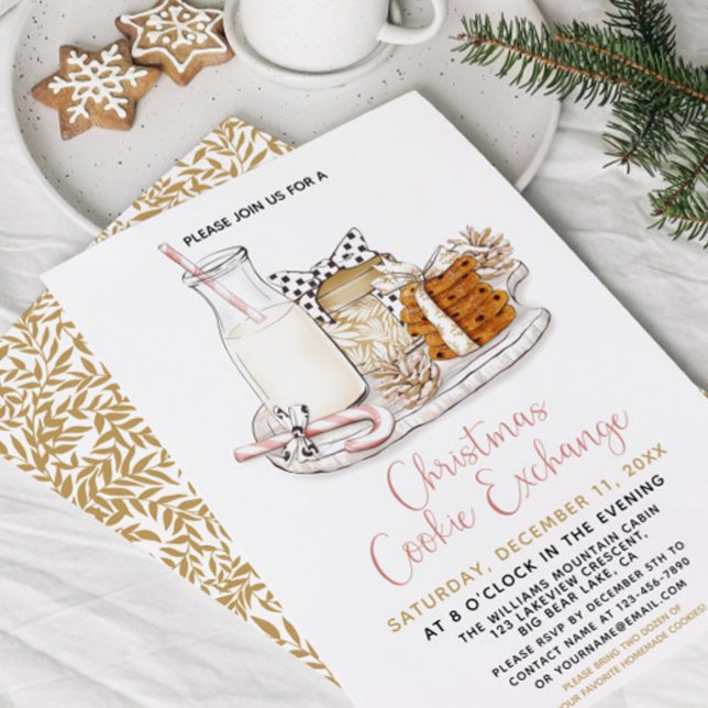 Invitación Navidades rosados y de oro modernos Fiesta de inte (Subido por el creador)