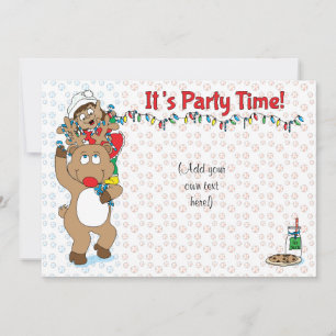 Invitación Navidades Rudolph Elf de color