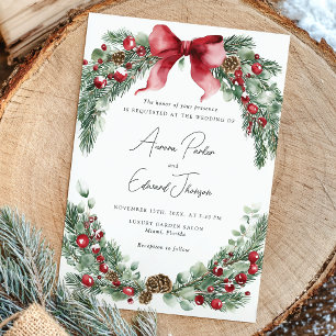 Invitación Navidades rusos Boda de la vegetación de invierno