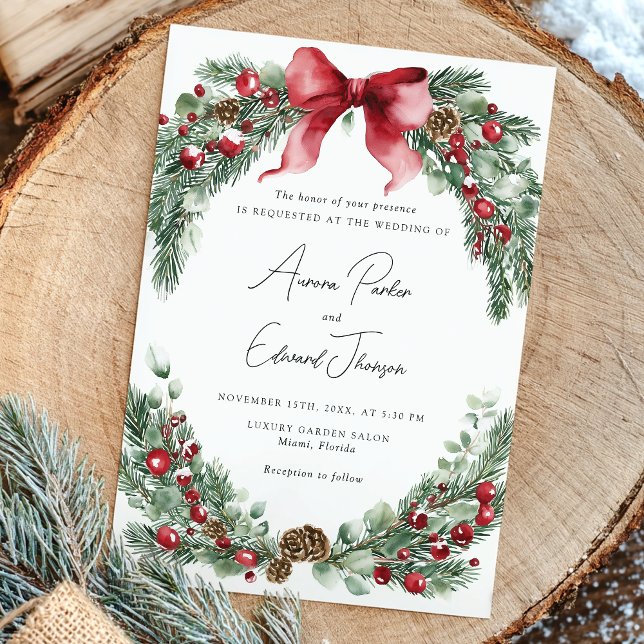 Invitación Navidades rusos Boda de la vegetación de invierno (Subido por el creador)