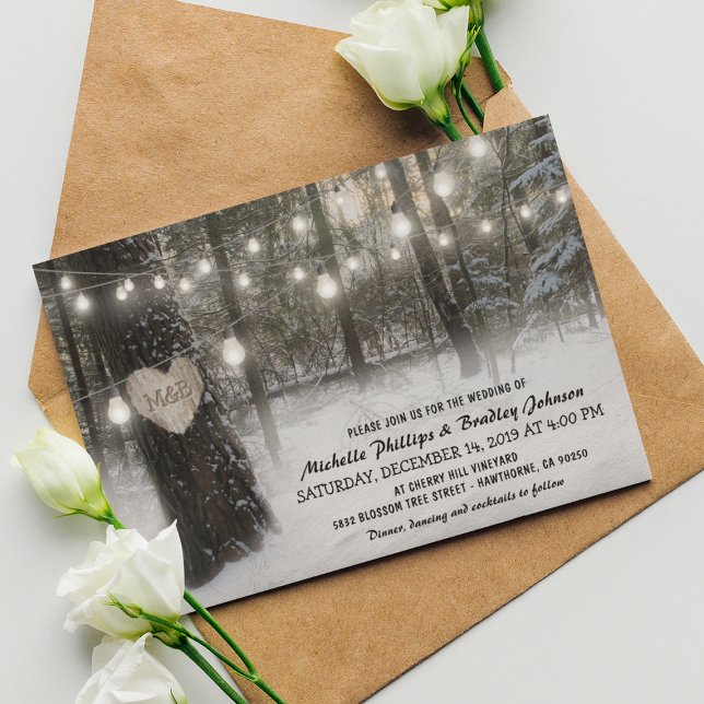 Invitación Navidades rusos Boda de Winter Woodland (Subido por el creador)