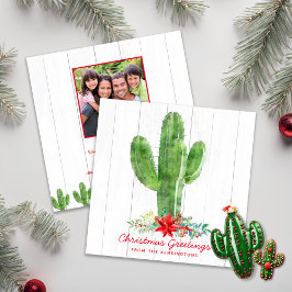 Invitación Navidades rusos Cactus Wood Holiday Foto