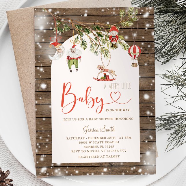 Invitación Navidades Rusos De Madera Un Poco De Baby Shower (Subido por el creador)