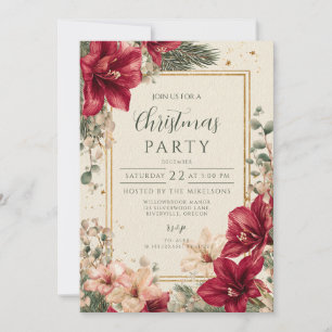 Invitación Navidades rusos del Amaryllis Rojo