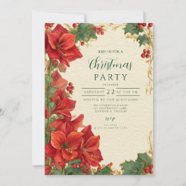 Invitación Navidades rusos del Amaryllis Rojo
