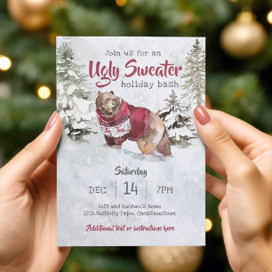 Invitación Navidades rusos festejan a Fiesta suéter feo