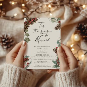 Invitación Navidades rusos Pinecones Ducha de novia
