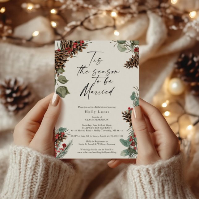 Invitación Navidades rusos Pinecones Ducha de novia (Subido por el creador)