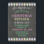 Invitación Navidades rusos Potluck Chalkboard String Lights<br><div class="desc">Los Navidades rusos Potluck Chalkboard Iluminan las cuerdas. Un diseño colorido y alegre para invitar a tu amigo a celebrar la temporada! Utilice la herramienta Personalizar para agregar su Ifo,  realice cambios. Para ver los artículos coincidentes,  por favor,  visite la colección de mis Navidades Potluck.</div>