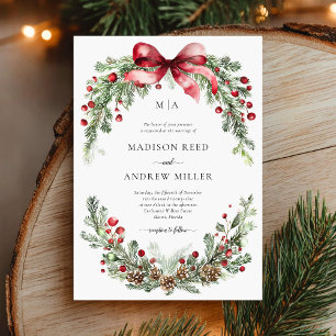 Invitación Navidades Rústico Greenery Boda