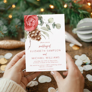 Invitación Navidades Rústicos Boda de la Pinecona Floral