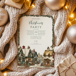 Invitación Navidades rústicos de cabaña de invierno