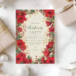 Invitación Navidades Rústicos de Festividad Rojo Amaryllis