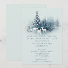 Invitación Navidades rústicos de Woodland Cabras Evergreen