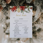 Invitación navidades rústicos juego secreto Cuestionario Sant<br><div class="desc">Este secreto y rústico juego de Papá Noel cuenta con un precioso tipo de letra caligrafía   un sencillo tipo de letra serif. Edite toda la redacción para que este moderno juego de vacaciones se ajuste a su evento   estilo!</div>
