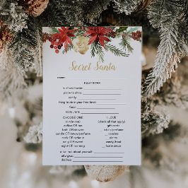 Invitación navidades rústicos juego secreto Cuestionario Sant