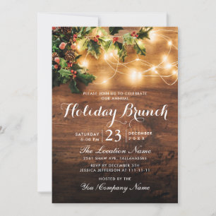 Invitación Navidades Rústicos Mistletoe Holiday Brunch
