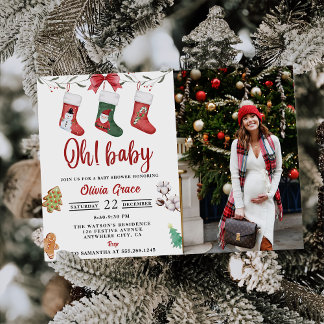 Invitación Navidades sacuden foto de Fiesta de Baby Shower