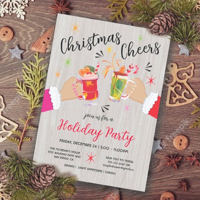 Invitación Navidades saludan al Fiesta de cócteles de vacacio (Subido por el creador)