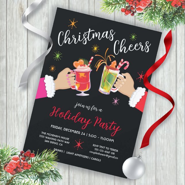Invitación Navidades Saludan Al Fiesta De Cócteles De Vacacio (Subido por el creador)