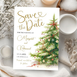 Invitación Navidades Salven La Fecha Boda Elegante