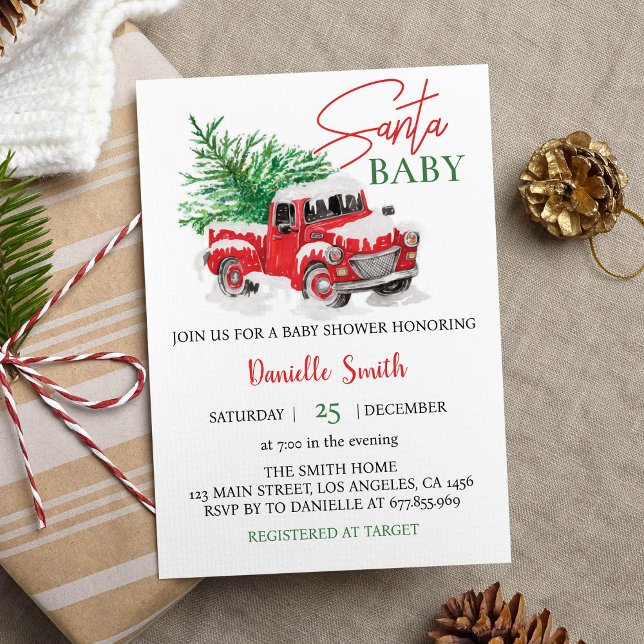 Invitación Navidades Santa Baby Shower (Subido por el creador)