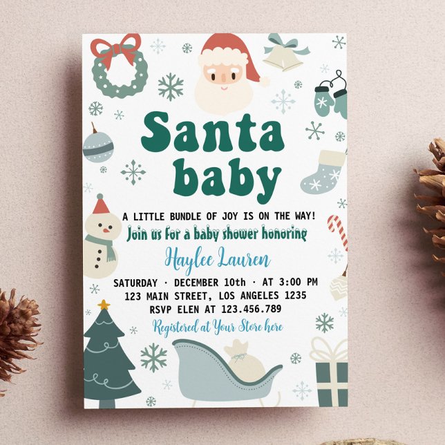 Invitación Navidades Santa Baby Shower (Subido por el creador)