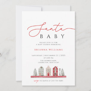 Invitación Navidades Santa Baby Shower navidad