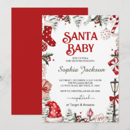 Invitación Navidades Santa Baby Winter Baby Shower