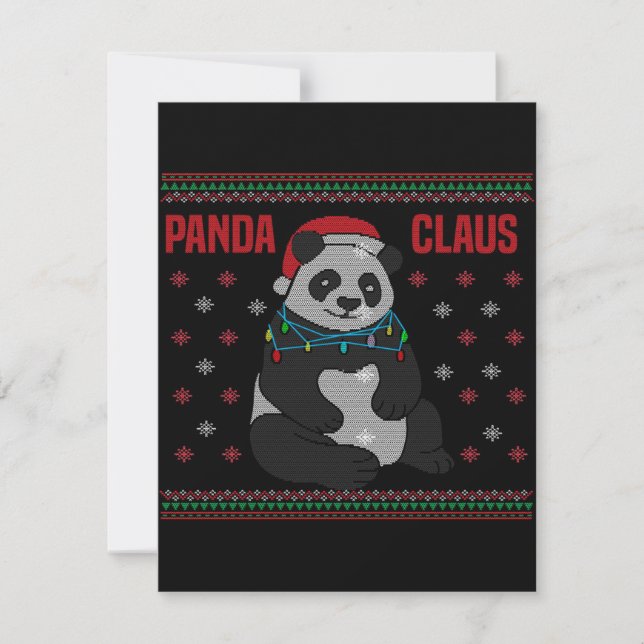 Invitación Navidades Santa Claus Pand| Bonito Panda Design (Anverso)