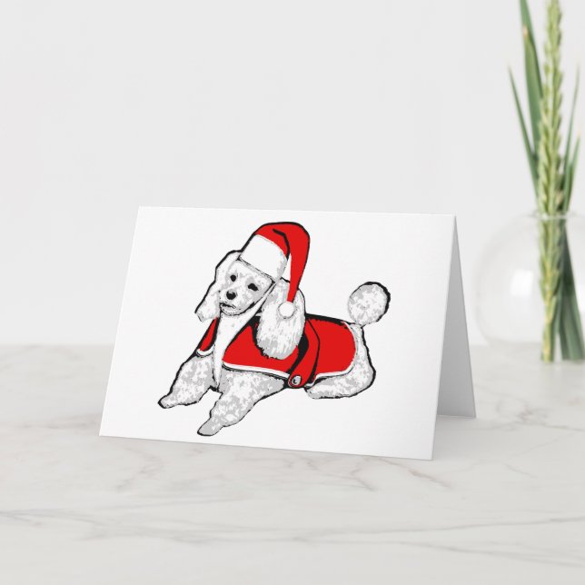 Invitación navidades santa claus poodle (Anverso)