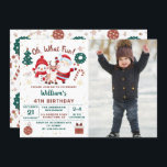Invitación Navidades Santa Deer Snowman foto de cumpleaños<br><div class="desc">Invitación a foto de cumpleaños de navidades de Santa Deer Snowman</div>