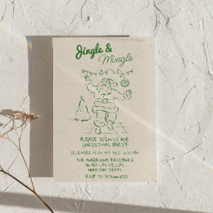 Invitación Navidades Santa Fiesta de jingle y mingle de retro
