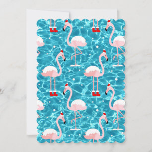 Invitación navidades santa flamingo