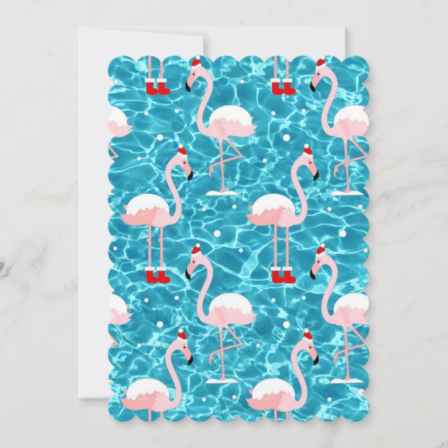 Invitación navidades santa flamingo (Anverso)