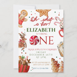 Invitación Navidades Santa Reindeer qué divertido primer cump